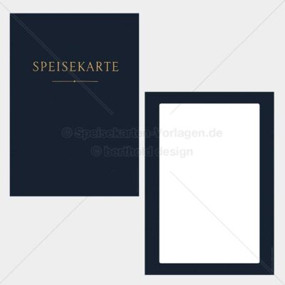 REST-ELEG-002 – Elegante Speisekarten-Vorlage in Dunkelblau & Gold als PDF zum Download & Selbstdruck