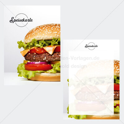 FOOD-MOD 001 – Moderne Speisekarten-Vorlage als PDF zum Download & Selbstdruck