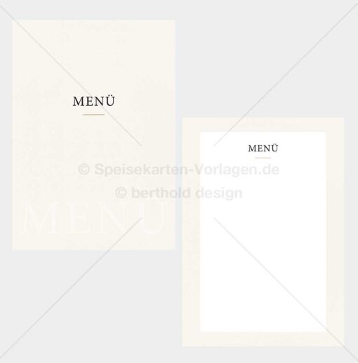REST-ELEG-004 – Menükarte in Cremeweiß mit dezenter Typografie als PDF zum Download & Selbstdruck