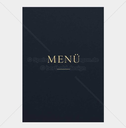 REST-ELEG-003 – Menükarte in Dunkelblau mit goldener Schrift als PDF zum Download & Selbstdruck – Bild 3