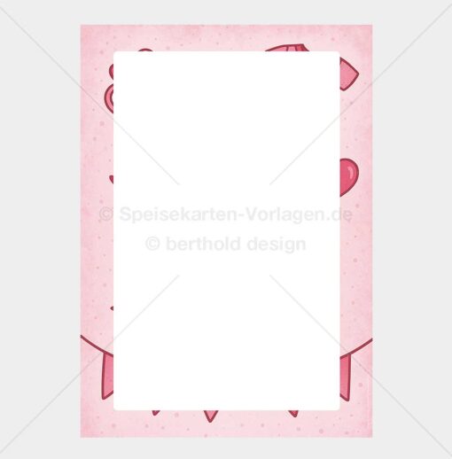 TAGE-BUNT-001 – It's a Girl – Party-Menükarte als PDF zum Download & Selbstdruck – Bild 3